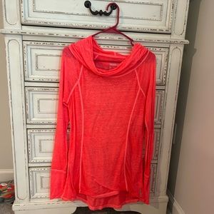 Reebok neon long sleeve cowl neck tee